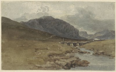 Landschap bij Llyn Ogwen, Caernarvonshire (Galler) by Joshua Cristall