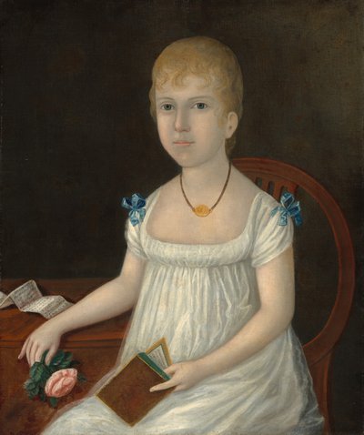 Adelina Morton, c.1810 (tuval üzerine yağlıboya) by Joshua Johnson