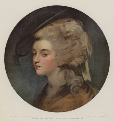 Georgiana Spencer, Devonshire Düşesi (chromolitho) by Joshua Reynolds