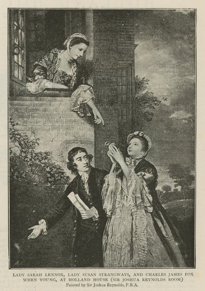 Leydi Sarah Lennox, Leydi Susan Strangways ve Charles James Fox gençken, Holland House'da by Joshua Reynolds