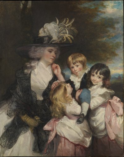 Lady Smith Charlotte Delaval ve Çocukları George Henry, Louisa ve Charlotte, 1787. by Joshua Reynolds