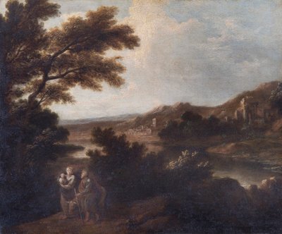 Mısır'a Uçuş ile Manzara (tuval üzerine yağlı boya) by Joshua Reynolds