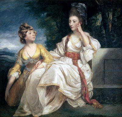 Bayan Thrale ve kızı Hester (Queeney) 1777-78 by Joshua Reynolds