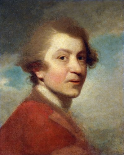 Sanatçının Portresi, Baş ve Omuzlar, Bir Kanun Doktorunun Kırmızı Elbisesi ve Beyaz Stok - Bitmemiş, by Joshua Reynolds