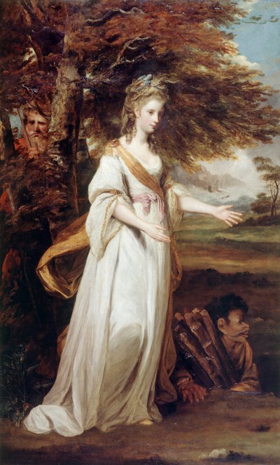 Sayın Bayan Tollemache 'Miranda' olarak by Joshua Reynolds
