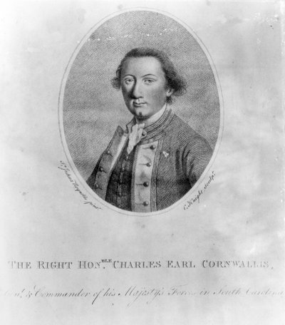 Doğru Hz. Charles Earl Cornwallis, C. Knight tarafından yapılan baskı by Joshua Reynolds