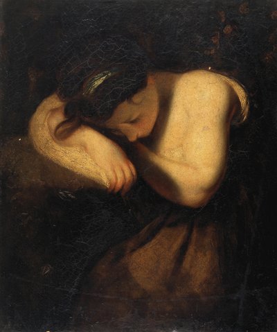 Uyuyan Genç Kız (tuval üzerine yağlıboya) by Joshua Reynolds