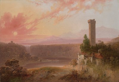 Gün batımında Nemi Gölü manzarası by Joshua Shaw