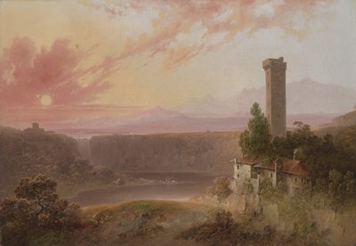 Gün Batımında Nemi Gölü manzarası, 1840-50 dolayları by Joshua H. Shaw