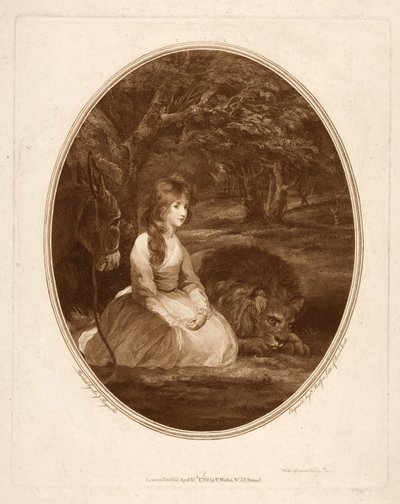 Thomas Watson (1748-81) tarafından oyulmuş Una olarak Miss Elizabeth Beauclerc (kazınmış nokta) by Joshua after Reynolds