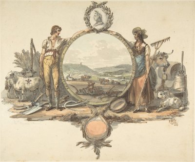 Bir Frontispiece için Tasarım, ca. 1793. by Josiah Boydell