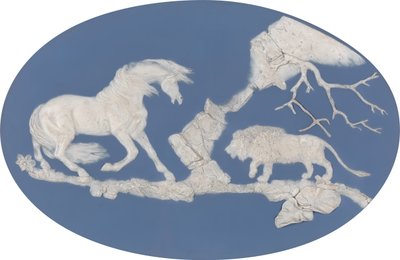 Bir Aslandan Korkan At Bölüm A, 1780 modellenmiştir. by Josiah Wedgwood