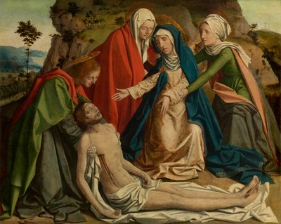 Ölü Mesih Üzerine Ağıt (panel üzerine yağlıboya) by Josse (fl.1493 1508) Lieferinxe