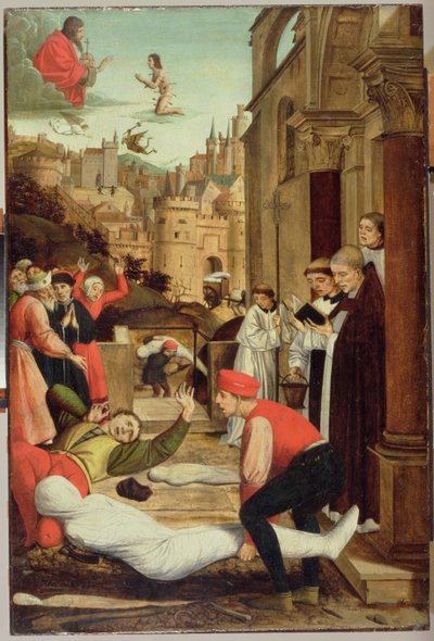 Aziz Sebastian Veba Hastalığı İçin Aracılık Eder, 1497-99 by Josse Lieferinxe