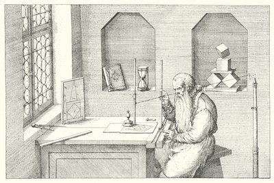 Alman kuyumcu, sanatçı ve etcher Wenzel Jamnitzer stüdyosunda (gravür) by Jost (after) Amman