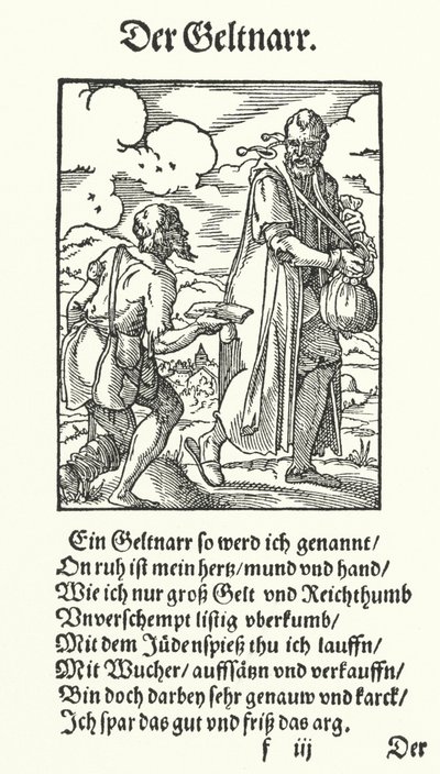 Avaricious Fool (gravür) by Jost (after) Amman