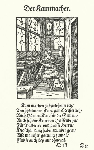 Combmaker (gravür) by Jost (after) Amman