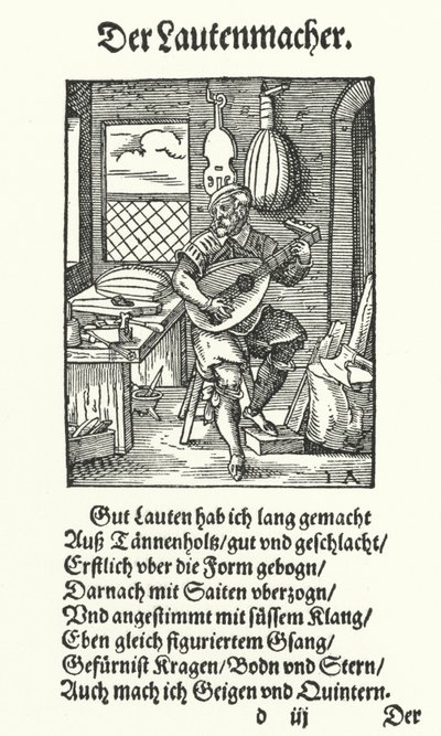 Ud Yapıcı (gravür) by Jost (after) Amman