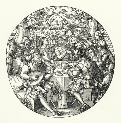 Açık Havada Yemek (gravür) by Jost (after) Amman