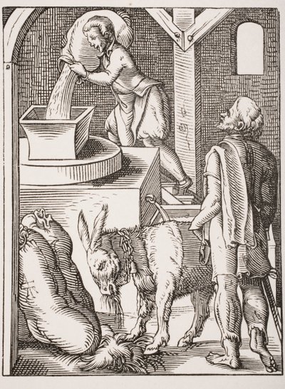 Değirmenci. Jost Amman'ın 16. yüzyıl gravürünün 19. yüzyıl reprodüksiyonu by Jost (after) Amman