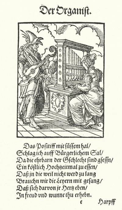 Organist (gravür) by Jost (after) Amman