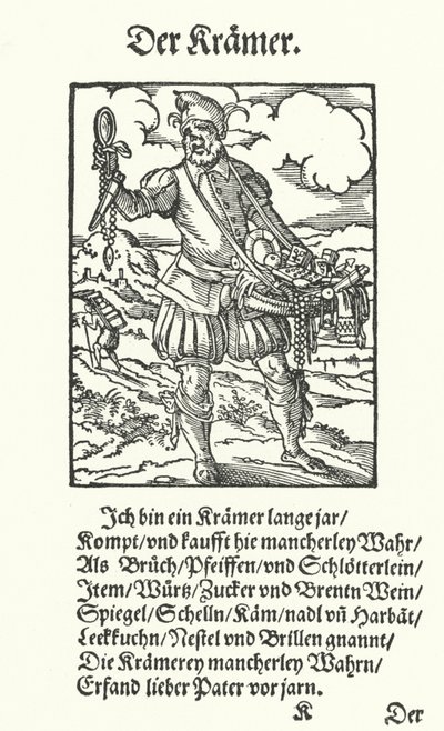 Pedlar (gravür) by Jost (after) Amman