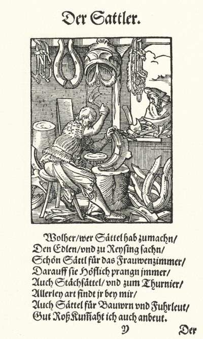 Saddler (gravür) by Jost (after) Amman