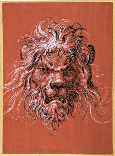 Aslan Başı (kağıt üzerine guajlı kalem ve mürekkep) by Jost Amman
