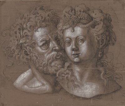 Adamın ve bir kadının kafası by Jost Amman