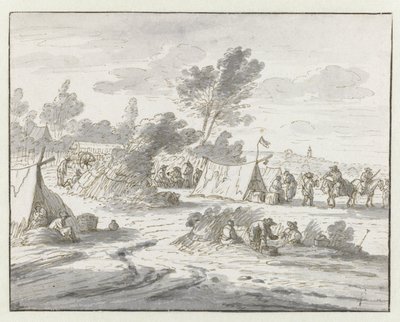 Flaman Brabant, Lembeek yakınlarındaki Willem III Ordusu'nun bir karargahına bakış by Josua de Grave