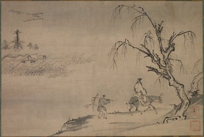 Bir Sonbahar Manzarasında Çinli Okuryazar by Josui Sōen