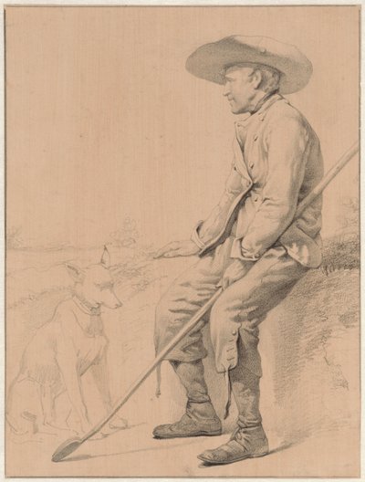 Çoban köpeğiyle oturuyor by Jozef Hoevenaar