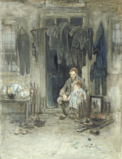 Kadim İnsanların Oğlu by Jozef Israëls (signed by artist)