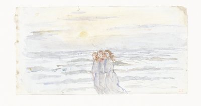 Üç kız, deniz kenarında by Jozef Israëls