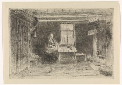 Anne ve çocuk ile iç by Jozef Israëls