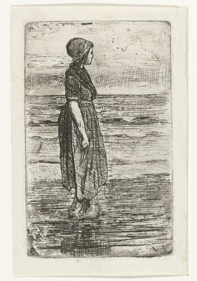 Sahilde duran kadın by Jozef Israëls