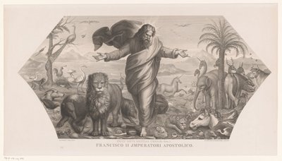 Hayvanların yaratılması Fecit deus bestias terrae (nesne üzerindeki başlık) Yaratılış (dizi başlığı) by Jozef Karel De Meulemeester