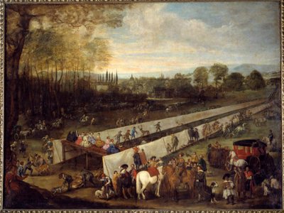 La chasse de tabladillo a Aranjuez Tablosu Juan Bautista del Mazo (1612-1667) 17. yüzyıl Madrid, Musee du Prado by Juan Bautista Martinez del (attr. to) Mazo