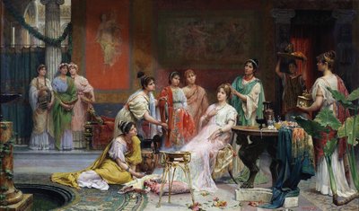 Bir Roma Hanımının Tuvaleti, Juan Gimenez Martin (1855-1901) by Juan Gimenez y Martin