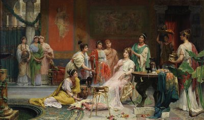 Bir Romalı Kadının Tuvaleti by Juan Giménez Martín