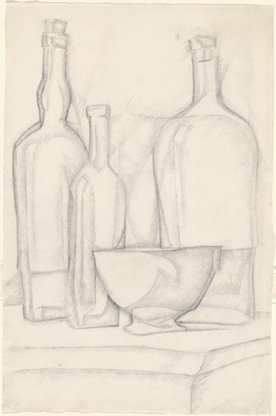 Şişeler ve Kase by Juan Gris