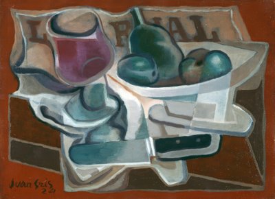 Meyve kasesi ve cam by Juan Gris