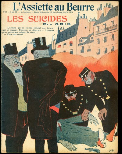 “L’Plate au beurre”” kapağı, 438 numara, satirik renklerde by Juan Gris