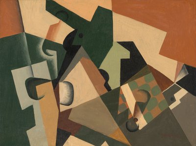 Cam ve Dama Tahtası, c. 1917. by Juan Gris