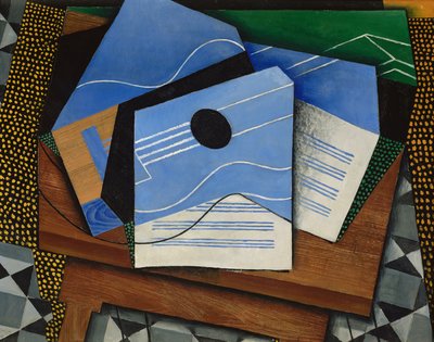 bir masada gitar by Juan Gris