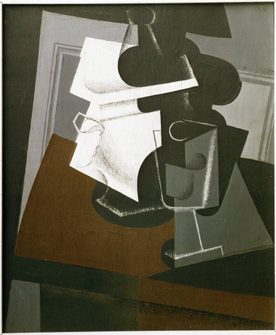 Bir Masada Natürmort - Ahşap üzerine yağlı boya by Juan Gris