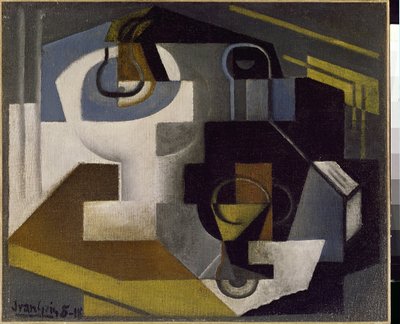 Meyve Kasesi ile Natürmort - Tablo Juan Gris (1887-1927) by Juan Gris