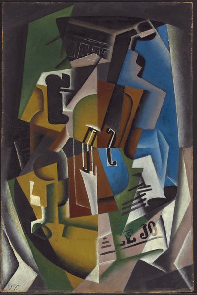 Keman ve Gazete; Violon ve dergisi, 1917 by Juan Gris