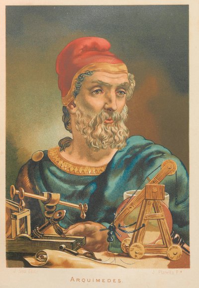 Syracuse Arşimet. Gönderen: Bilim ve adamları, 1879. by Juan Planella y Rodríguez