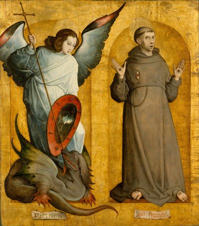 Başmelek Mikail ve Aziz Francis by Juan de Flandes